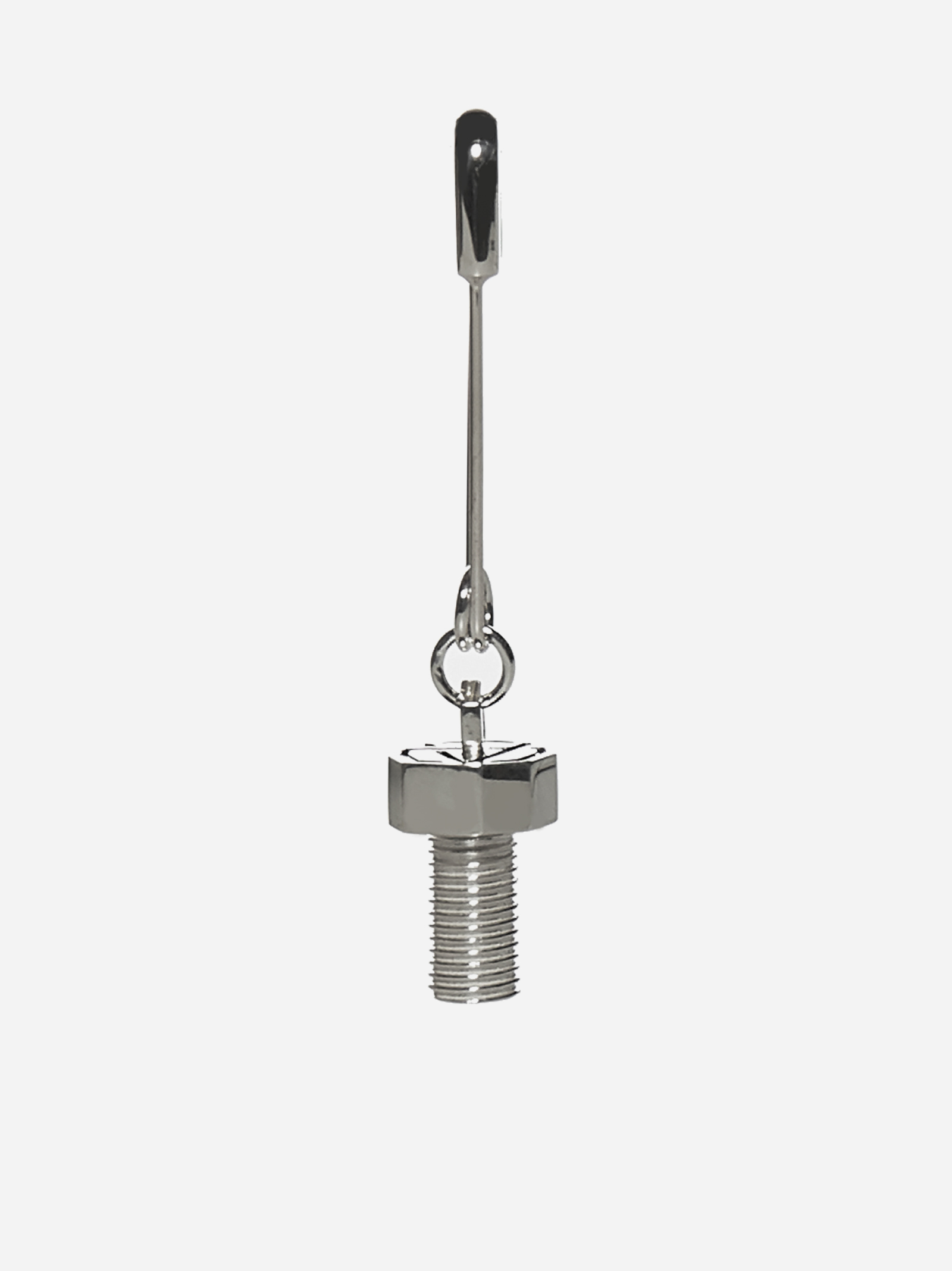 Bolt Charm Silver Safety Pin Earring