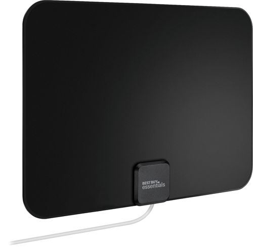 Best Buy Essentials™ - Thin Indoor HDTV Antenna - 35 Mile Range - Black/White