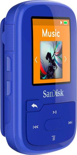 SanDisk 32GB Clip Sport Plus MP3 Player  Blue  New Condition - SDMX32-032G-G46B