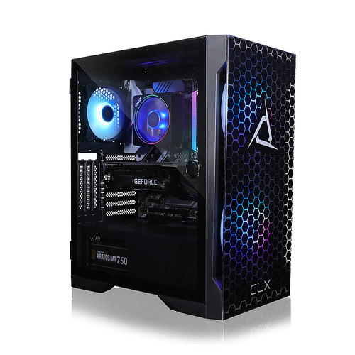 CLX VR-Ready Gaming Desktop Computer, AMD Ryzen 7 3800X 3.9GHz, 16GB RAM, 500GB SSD + 3TB HDD, NVIDIA GeForce RTX 3070 Ti 8GB, Windows 10 Home, Black