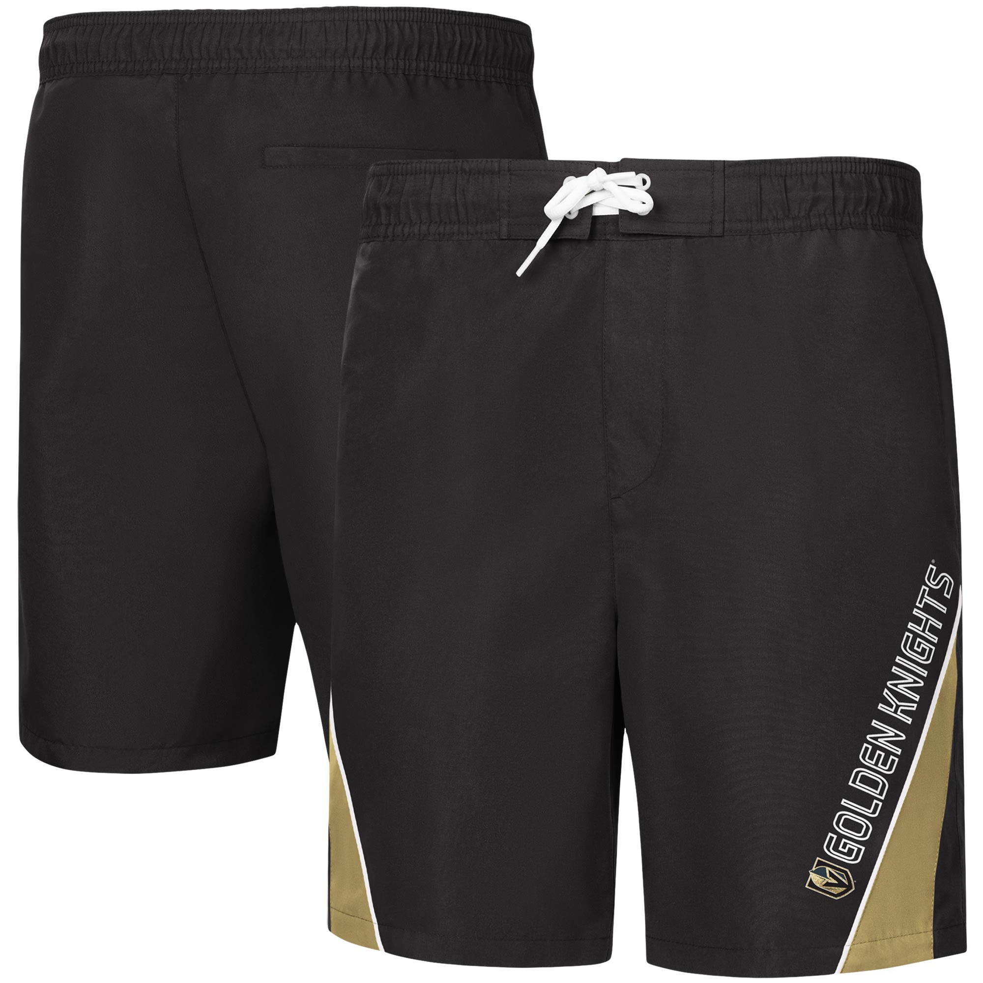 Men's G-III Sports by Carl Banks Black Vegas Golden Knights Sunrise Volley Swim Shorts