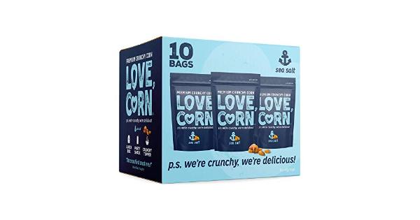 LOVE CORN: Sea Salt | Roasted Crunchy Corn - Gluten-Free - Plant Based & Vegan - Healthy Snack - Low Calorie - Non GMO -