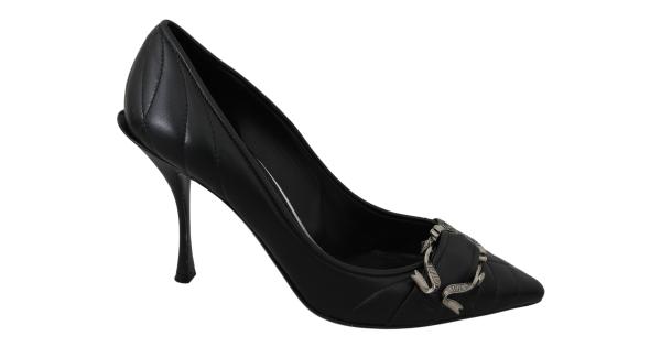 Black Devotion Leather High Heels Pumps Shoes