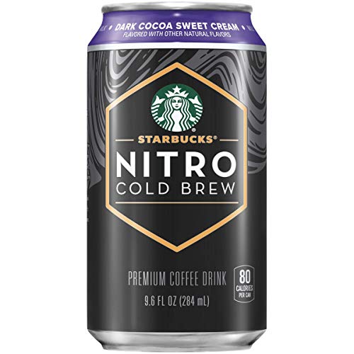 Starbucks Nitro Cold Brew Dark Cocoa Sweet Cream Premium Iced Coffee Drink 9.6 Fl Oz Can
