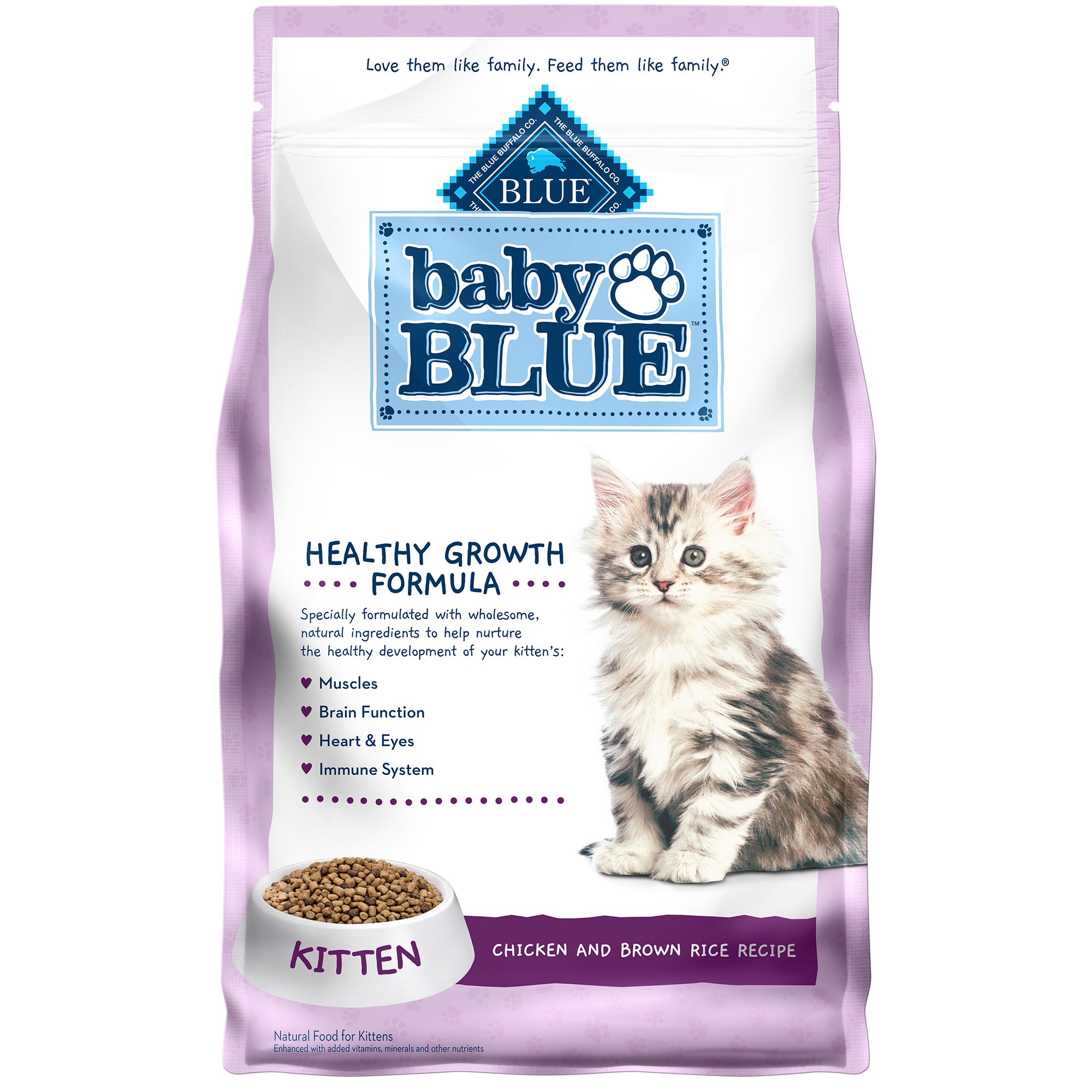 Blue Buffalo Baby Blue Healthy Growth Formula Natural Chicken and Brown Rice Recipe Kitten Dry Food, 5 Lbs.