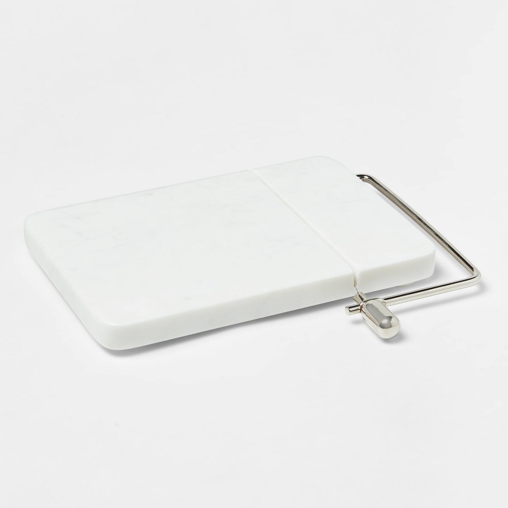 9" X 6" Marble Cheese Slicer Cutting Board White - Threshold™