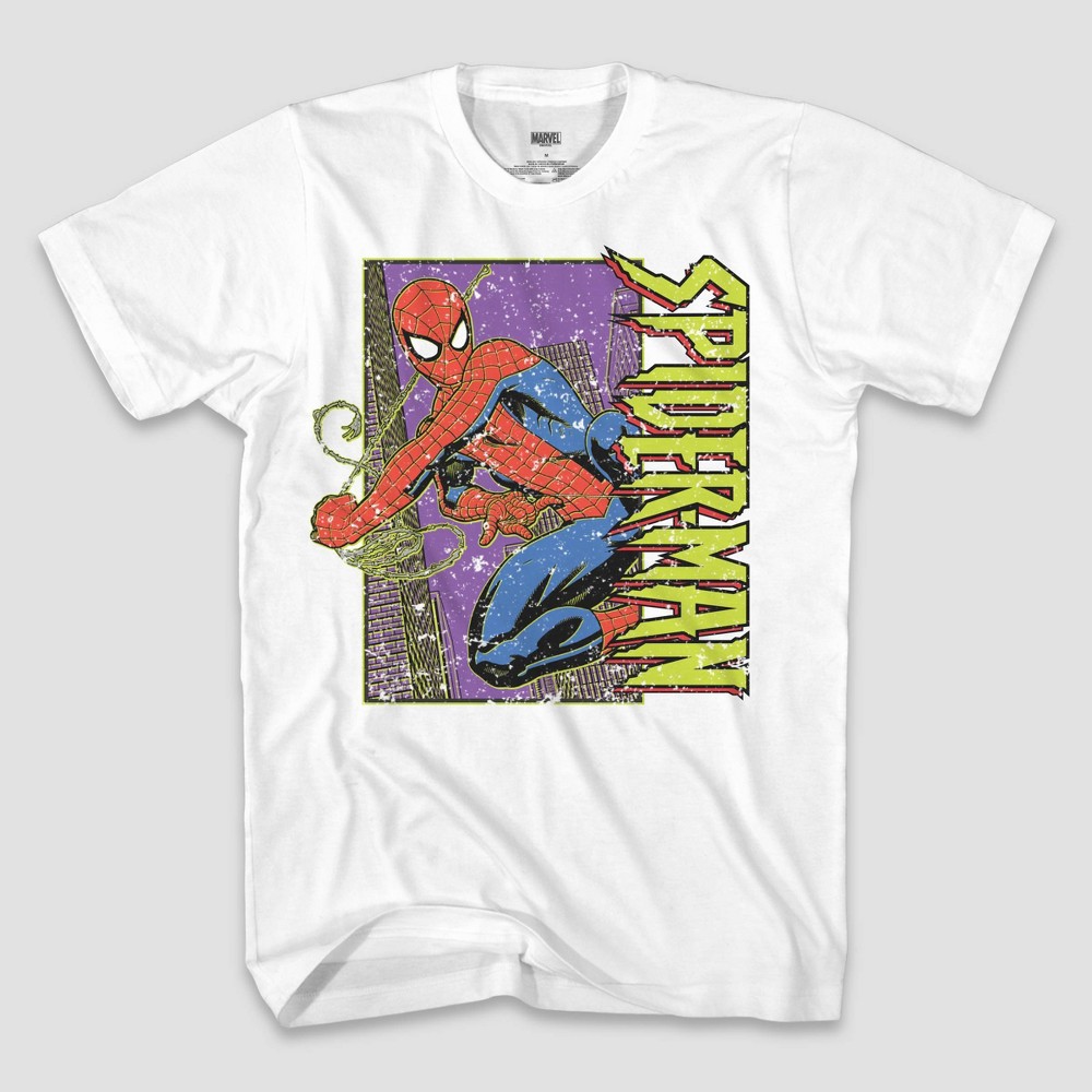 Men's Marvel Spider-Man Short Sleeve Graphic T-Shirt - White L