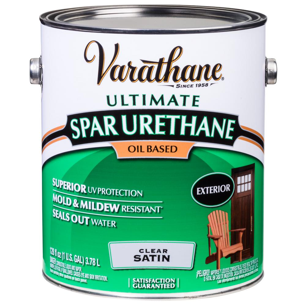 1 Gallon Clear Satin 350 VOC Oil-Based Spar Urethane Exterior Wood Sealer (2-Pack)