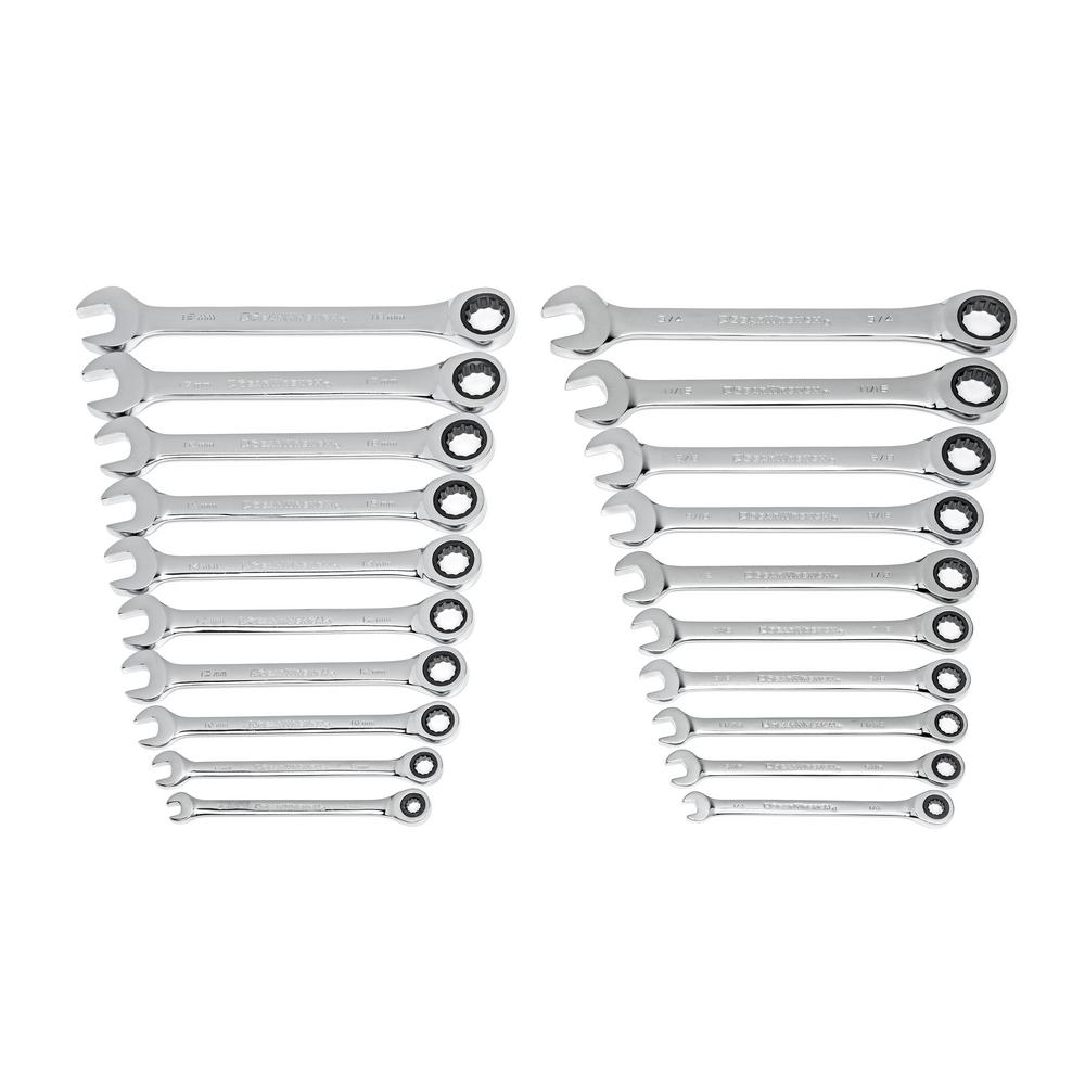 GEARWRENCH SAE/Metric Ratcheting Combination Wrench Set 20pc - 35720A-02