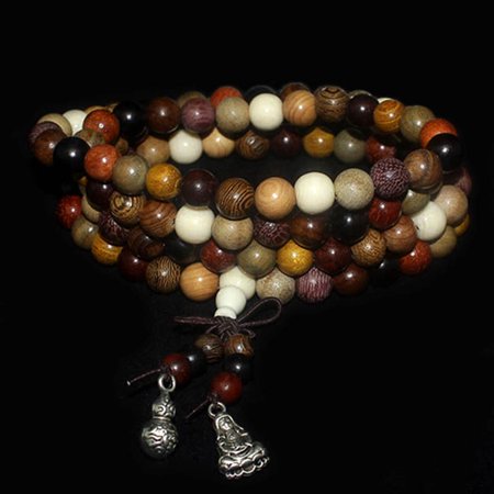 108 Pcs Beads Tibetan Buddhist Prayer Bracelets Buddha Wooden Charm Bracelet Bangle DIY Jewelry
