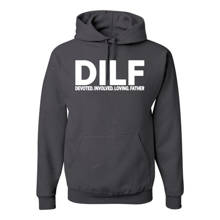 Wild Bobby DILF Devoted Involved Loving Father Funny Dad Papa Gift  Father S Day  Unisex Graphic Hoodie Sweatshirt  Charcoal  X-Large