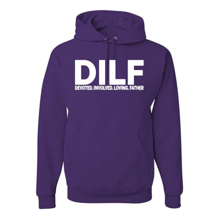 Wild Bobby DILF Devoted Involved Loving Father Funny Dad Papa Gift  Father S Day  Unisex Graphic Hoodie Sweatshirt  Purple  X-Large