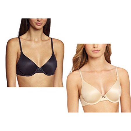 Maidenform Womens Comfort Devotion Demi Bra - Best-Seller  36B (Pack of 2) (1 Latte Lift/Black / 1 Black W/Body Beige Lining)