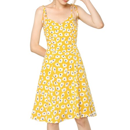 Allegra K Junior S Summer Spaghetti Strap Dress Floral Sleeveless MIDI Sundresses