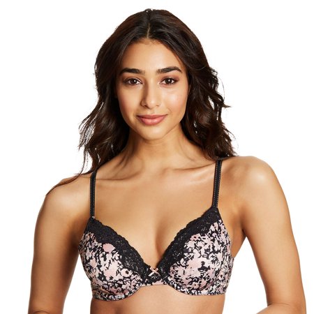Maidenform Comfort Devotion Extra Coverage T-Shirt Bra COLOR Abstract Floral Print/Black SIZE 36B
