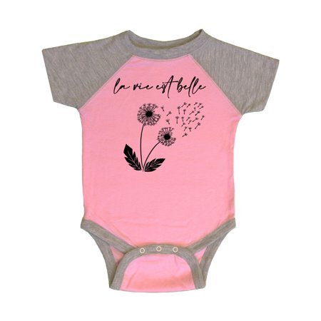 Inktastic La Vie Est Belle with Dandelion Gift Baby Boy or Baby Girl Bodysuit