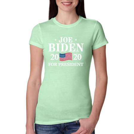 Joe Biden 2020 for President Elections Womens Political Slim Fit Junior Tee, Mint, X-Large