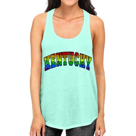 Junior S Kentucky Rainbow Pride B1603 PLY Mint Racerback Tank Top Large Mint