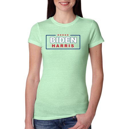 Joe Biden Kamala Harris 2020 Womens Political Slim Fit Junior Tee, Mint, Medium