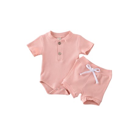 LA HIEBLA Kids Baby Boy Girl Short Sleeve Tops T-shirt Shorts Pants Outfits Set