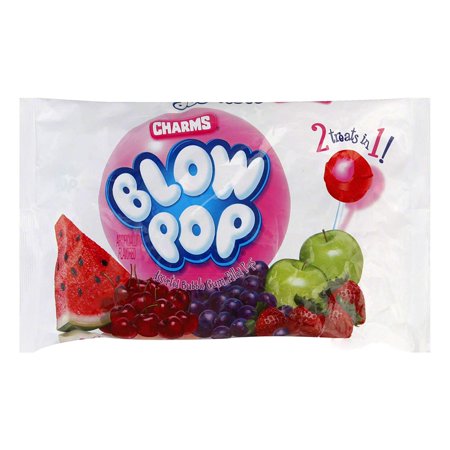 (1) Bag Blow Pop Bubble Gum Filled Pops - 2 Treats in 1! Assorted Flavors Lollipop Halloween Candy - Peanut & Gluten Free - Net Wt. 13.75 Oz