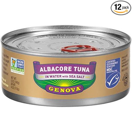 Genova Albacore Tuna in Water with Sea Salt 5 Oz. Can (Pack of 12)