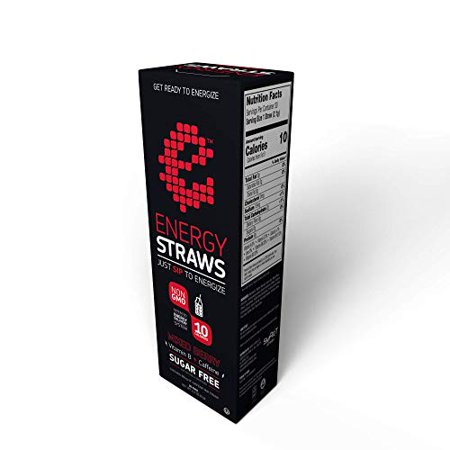Energy Straw Water Straws by - Naturally Sweet Energy Booster - Sip to Energize - Lemon Mint and Mixed Berry Flavor - 100% Sugar Free Great for Adults