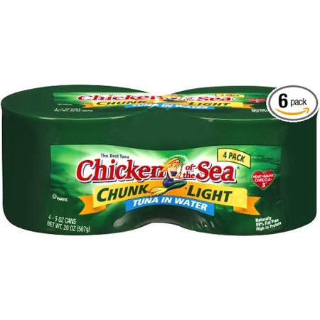 Tuna Chunk Light in Water 4 5-Ounce 20-Ounce Packages (Pack of 6)