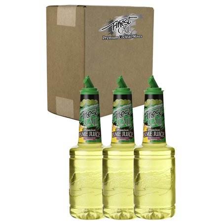 Premium Lime Juice Drink Mix, 1 Liter Bottle (33.8 Fl Oz), Pack of 3