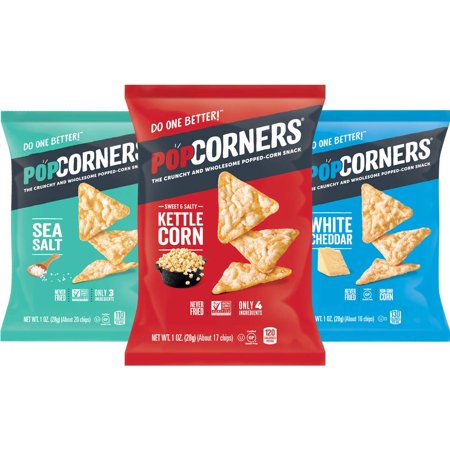 Snacks Variety Pack | Gluten Free Chips Snack Packs | Kettle Corn  White Cheddar  Sea Salt | (18 Pack  1 Oz Snack Bags)