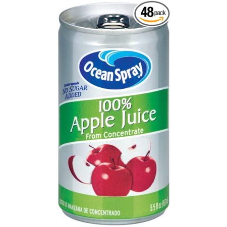 Ocean Spray 100% Apple Juice, 5.5 Ounce Mini Cans (Pack of 48)