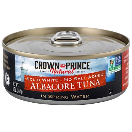 Natural Solid White Albacore Tuna in Spring Water, No Salt Added, 5 Ounce Cans (Pack of 12)