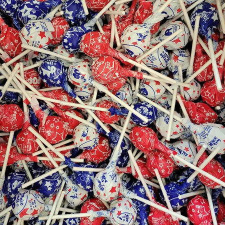 Tootsie Roll Pops USA Flag Colors Patriotic - Individually Wrapped 4th of July Candy - Strawberry-Vanilla, Cherry and Blue Raspberry Patriotic Party F