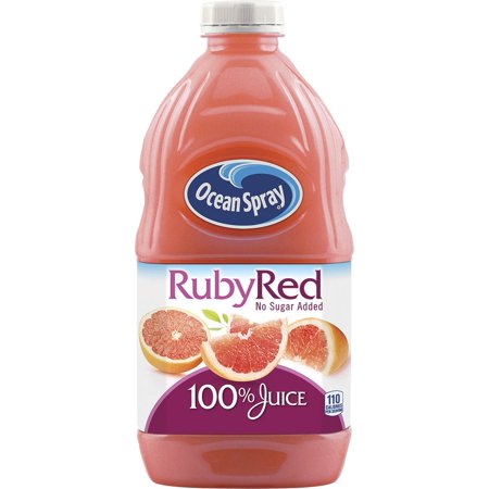 Ocean Spray 100% Juice, Ruby Red Grapefruit Blend, 60 Ounce Bottle (Pack of 8)