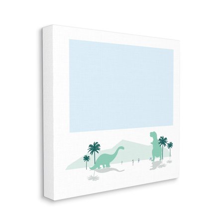 Stupell Industries Tourists Watching Dinosaurs Tropical Mountain Fantasy Landscape  24 X 24  Designed by Make Much Studios