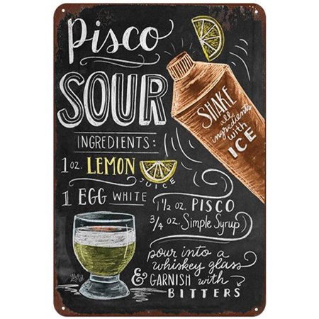 Pisco Sour Cocktail Metal Signs Home Decor Vintage Tin Signs Pub Home Decorative Plates Metal Sign Wall Plaques Iron Painting