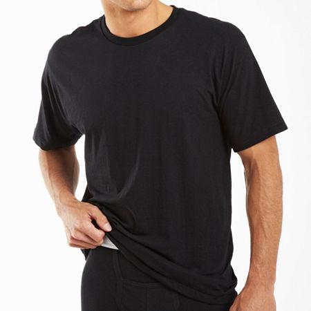 Men's Big and Tall Classic Crew Neck Undershirts, Pack of 2 - Black