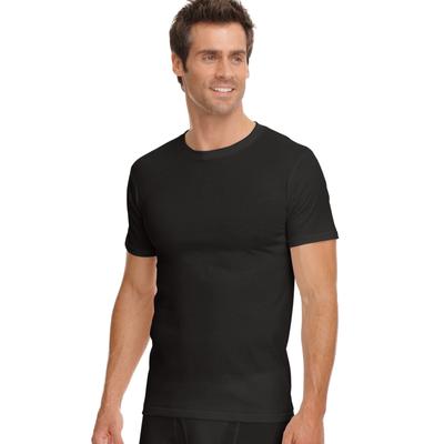 Men's Big and Tall Classic Crew Neck Undershirts, Pack of 2 - Black