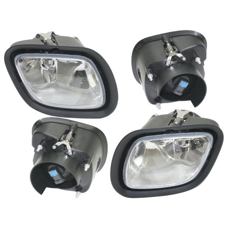 APA Replacement Fog Lamp Chrome for 08 09 10 11 12 13 14 15 16 17 2008-2017 Cascadia Pair Passenger Right RH+ Driver Left LH Side
