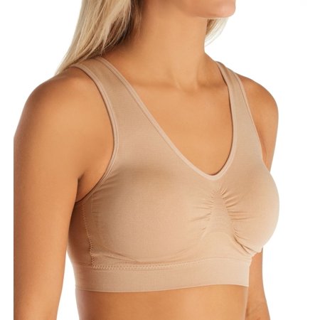 Women S Rhonda Shear 9201 Skintone Seamless Bra W/ Removable Pads (Beige XL)