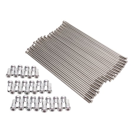 Tusk Motorcycle Spoke Kit - Front 12  Silver Spoke/Silver Nipple for HUSQVARNA TC 50 2017-2022