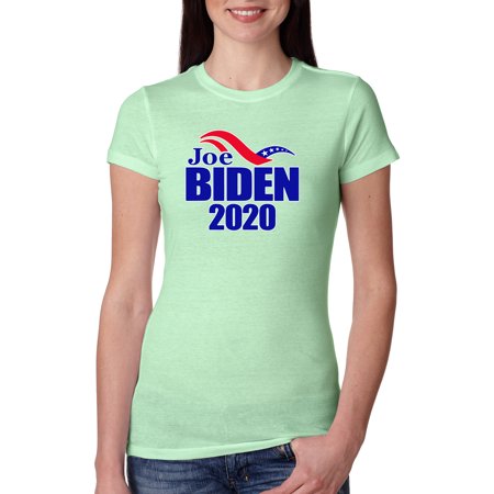 Joe Biden 2020 Campaign Elections Vote | Womens Political Slim Fit Junior Tee  Mint  X-Large