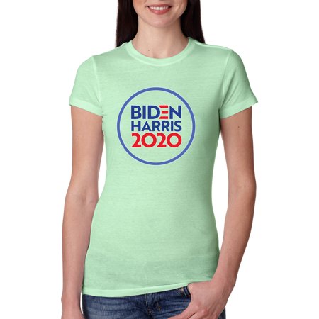 Joe Biden Kamala Harris 2020 Womens Political Slim Fit Junior Tee, Mint, Small