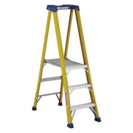 WESTWARD WW-3443-03 3 Ft. Fiberglass 375 Lb. Capacity Platform Ladder IAA