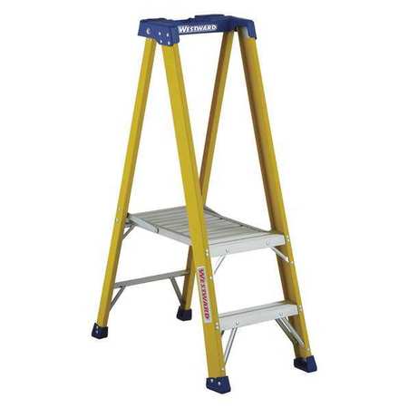 WESTWARD WW-3443-02 2 Ft. Fiberglass 375 Lb. Capacity Platform Ladder IAA