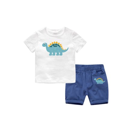 LA HIEBLA Baby Boy’s Summer Outfits Clothes Set Dinosaur T-shirt Tops Shorts
