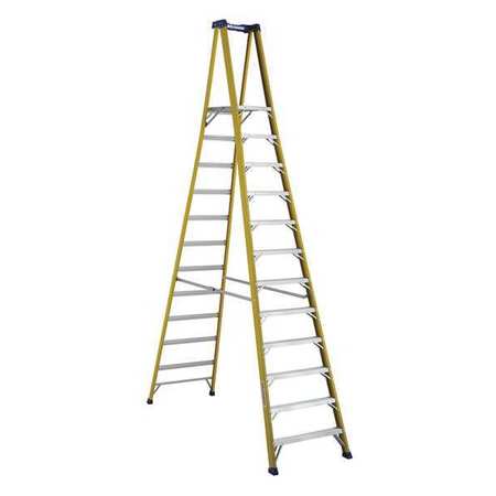 WESTWARD WW-3443-12 12 Ft. Fiberglass 375 Lb. Capacity Platform Ladder IAA