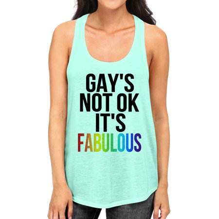 Junior S Gay S Not OK It SFabulous T209 PLY Mint Racerback Tank Top X-Large Mint
