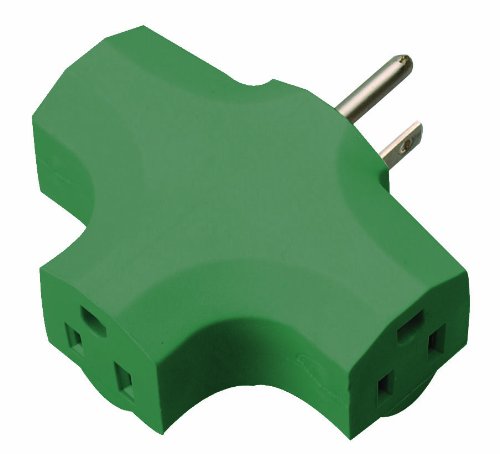 Plug Adapter, 3 Outlet(s) Green
