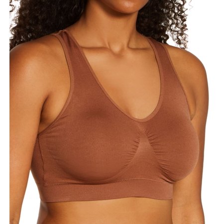 Women S Rhonda Shear 9201 Skintone Seamless Bra W/ Removable Pads (Caramel L)